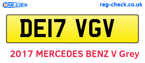 DE17VGV are the vehicle registration plates.
