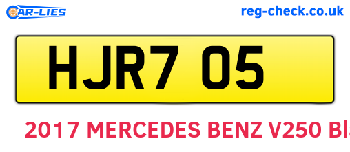 HJR705 are the vehicle registration plates.
