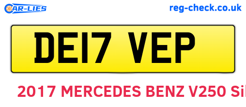 DE17VEP are the vehicle registration plates.