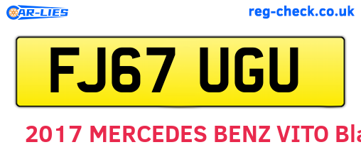 FJ67UGU are the vehicle registration plates.