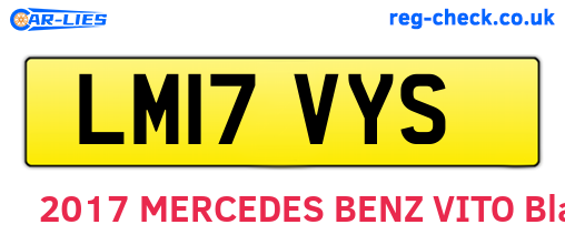 LM17VYS are the vehicle registration plates.
