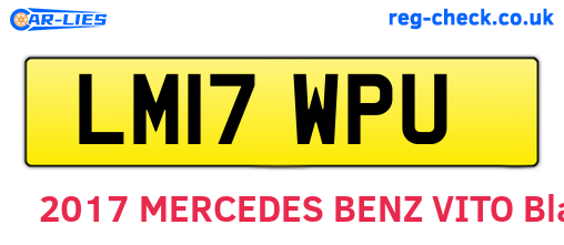 LM17WPU are the vehicle registration plates.