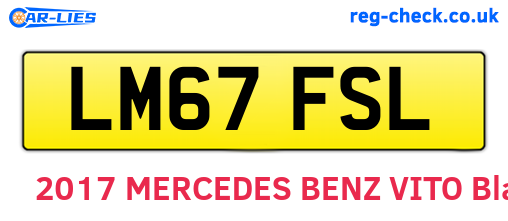 LM67FSL are the vehicle registration plates.