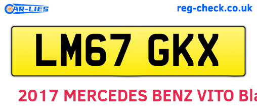 LM67GKX are the vehicle registration plates.