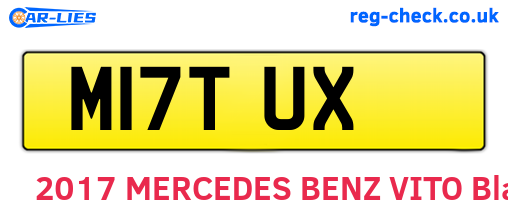 M17TUX are the vehicle registration plates.