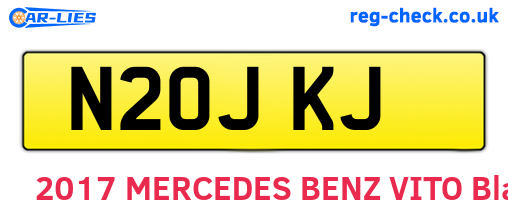 N20JKJ are the vehicle registration plates.