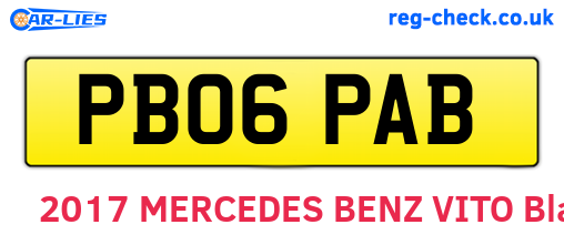 PB06PAB are the vehicle registration plates.