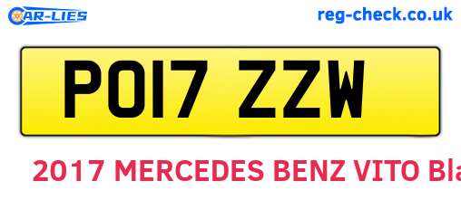 PO17ZZW are the vehicle registration plates.