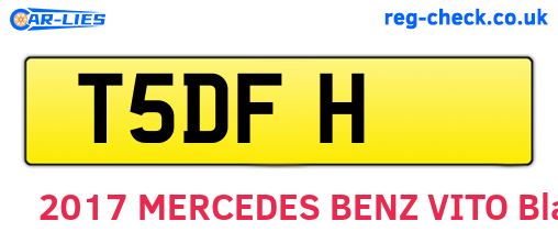 T5DFH are the vehicle registration plates.