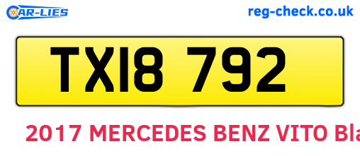 TXI8792 are the vehicle registration plates.