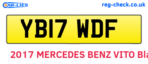 YB17WDF are the vehicle registration plates.