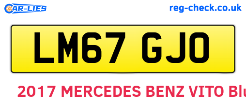 LM67GJO are the vehicle registration plates.