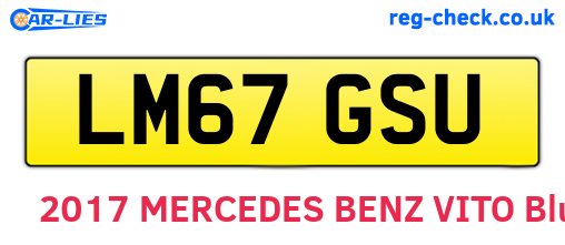 LM67GSU are the vehicle registration plates.