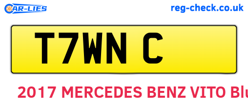 T7WNC are the vehicle registration plates.