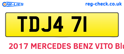 TDJ471 are the vehicle registration plates.