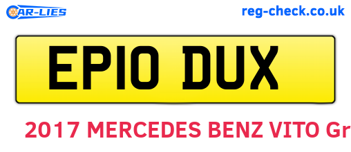 EP10DUX are the vehicle registration plates.