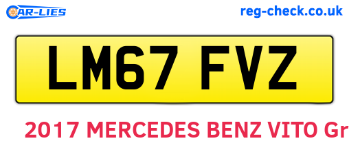 LM67FVZ are the vehicle registration plates.
