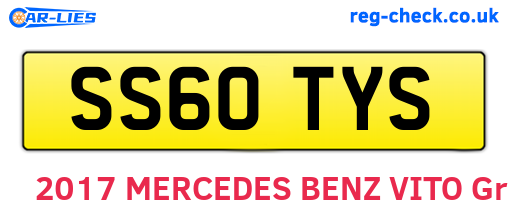 SS60TYS are the vehicle registration plates.