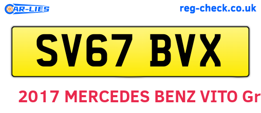 SV67BVX are the vehicle registration plates.