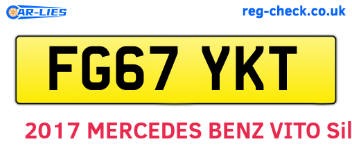 FG67YKT are the vehicle registration plates.