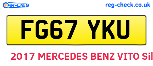 FG67YKU are the vehicle registration plates.