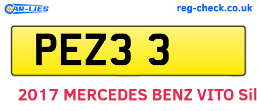PEZ33 are the vehicle registration plates.