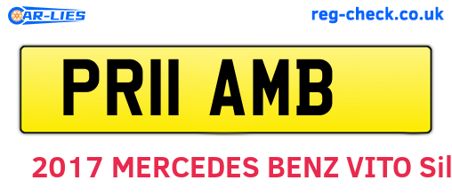 PR11AMB are the vehicle registration plates.