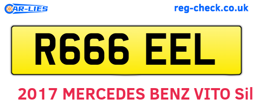 R666EEL are the vehicle registration plates.