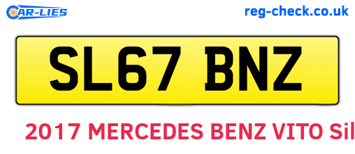 SL67BNZ are the vehicle registration plates.