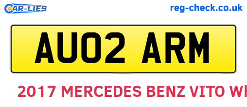 AU02ARM are the vehicle registration plates.