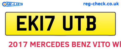 EK17UTB are the vehicle registration plates.