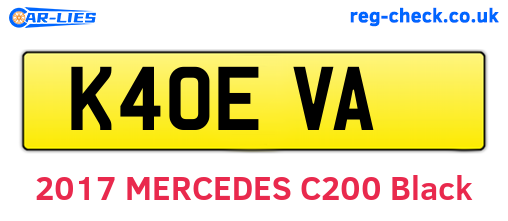 K40EVA are the vehicle registration plates.