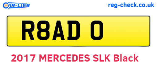 R8ADO are the vehicle registration plates.