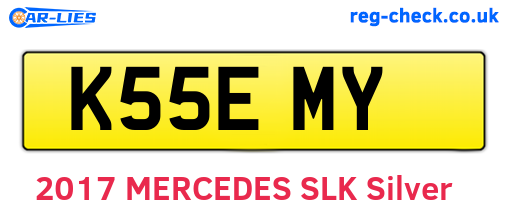K55EMY are the vehicle registration plates.