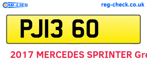 PJI360 are the vehicle registration plates.