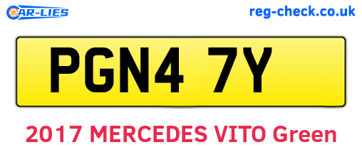 PGN47Y are the vehicle registration plates.