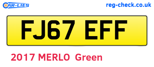 FJ67EFF are the vehicle registration plates.
