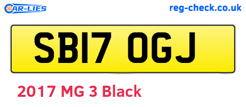 SB17OGJ are the vehicle registration plates.