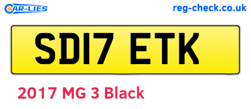 SD17ETK are the vehicle registration plates.