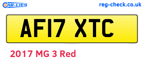 AF17XTC are the vehicle registration plates.