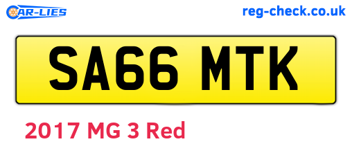 SA66MTK are the vehicle registration plates.