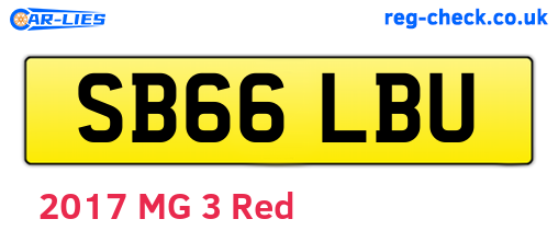 SB66LBU are the vehicle registration plates.