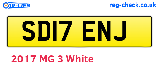 SD17ENJ are the vehicle registration plates.
