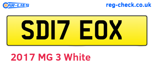 SD17EOX are the vehicle registration plates.