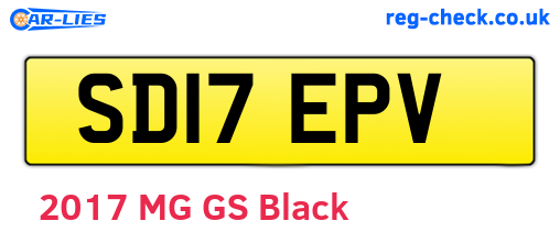 SD17EPV are the vehicle registration plates.