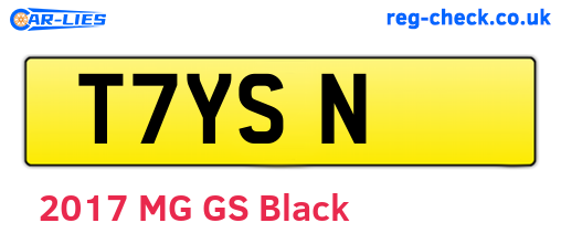 T7YSN are the vehicle registration plates.