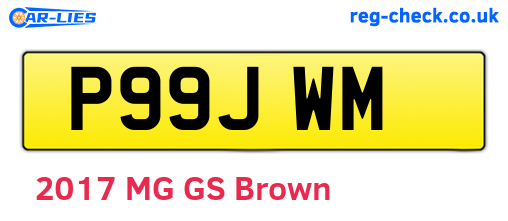 P99JWM are the vehicle registration plates.