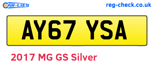 AY67YSA are the vehicle registration plates.
