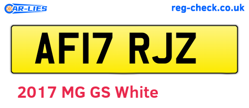 AF17RJZ are the vehicle registration plates.