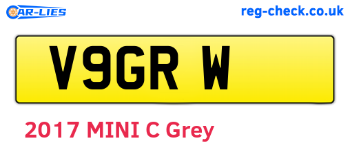 V9GRW are the vehicle registration plates.